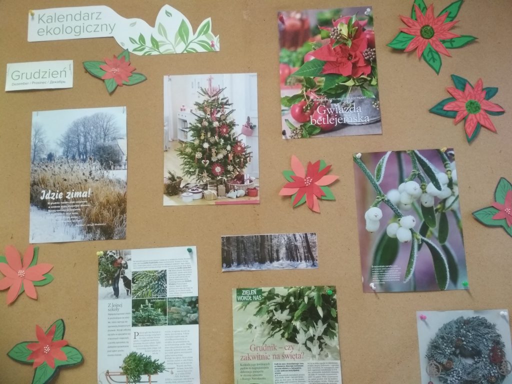 tablica informacyjna na miesiąc grudzień