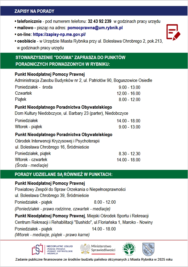 Nieodpłatna pomoc prawnicza